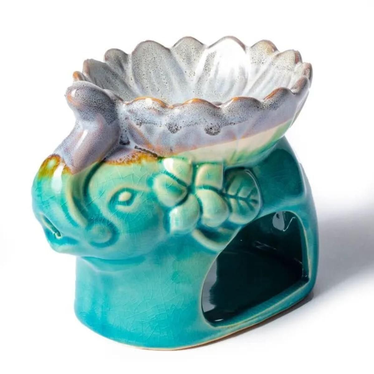 Aromatic Oil and Wax Burner Elephant Turquoise